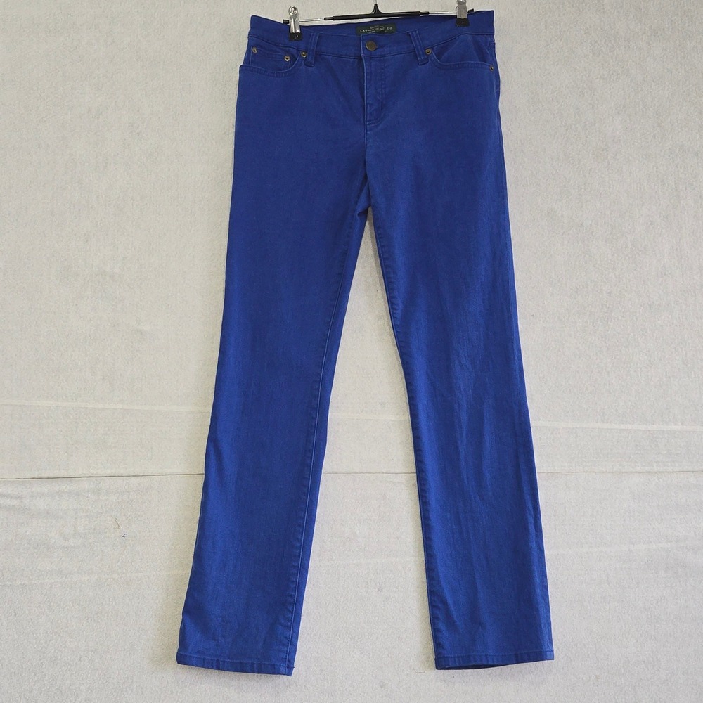Lauren Ralph Lauren Jeans Co Womens Blue Slim Straight Leg Stretch Pants Size 6